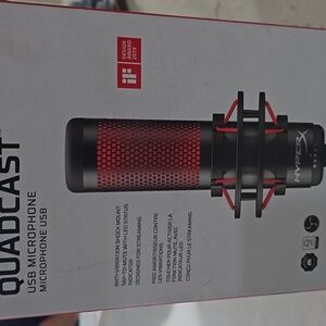 Hype QuadCast USB Microphone - Black and Red